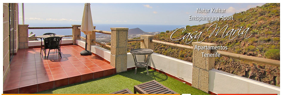 Teneriffa Urlaub Ferienhaus Wohnung Appartement Casa Maria Natur Meerblick
